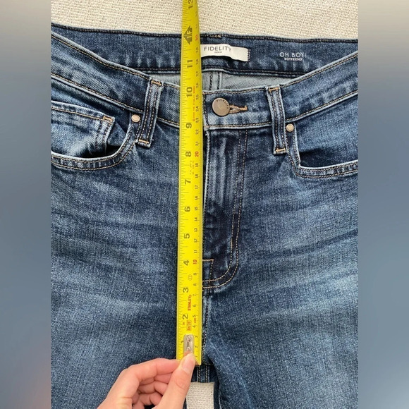 Fidelity Denim Oh Boy Boyfriend Jeans - High Rise Dark Wash - Picture 10 of 13